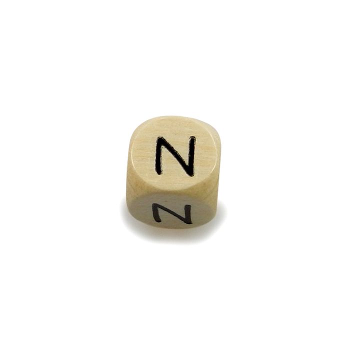 Holzbuchstaben Würfel N natur 10x10 mm Lochgröße 3 mm 1 St