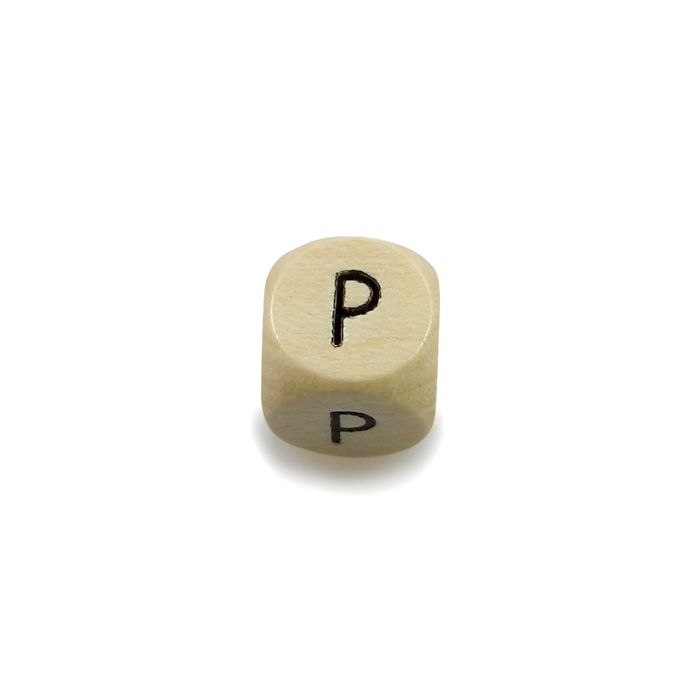 Holzbuchstaben Würfel P natur 10x10 mm Lochgröße 3 mm 1 St