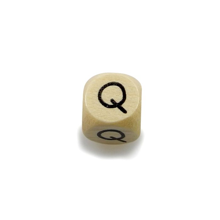 Holzbuchstaben Würfel Q natur 10x10 mm Lochgröße 3 mm 1 St