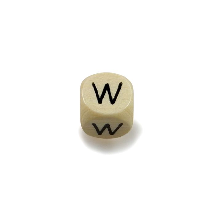 Holzbuchstaben Würfel W natur 10x10 mm Lochgröße 3 mm 1 St