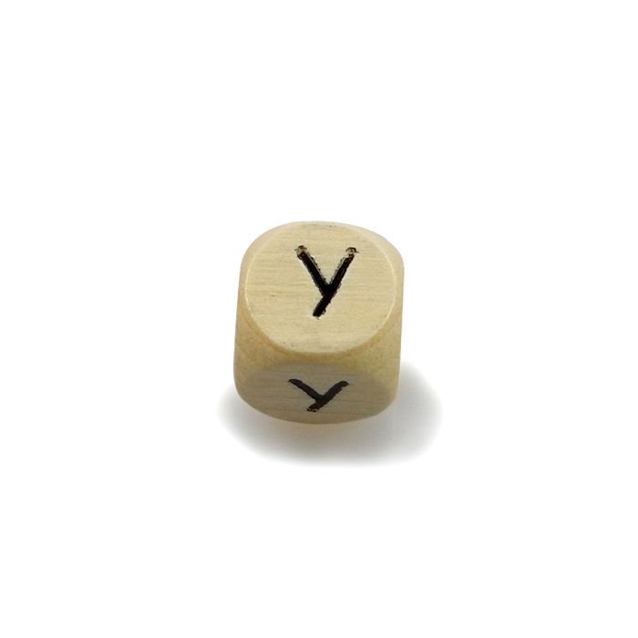 Holzbuchstaben Würfel Y natur 10x10 mm Lochgröße 3 mm 2 St