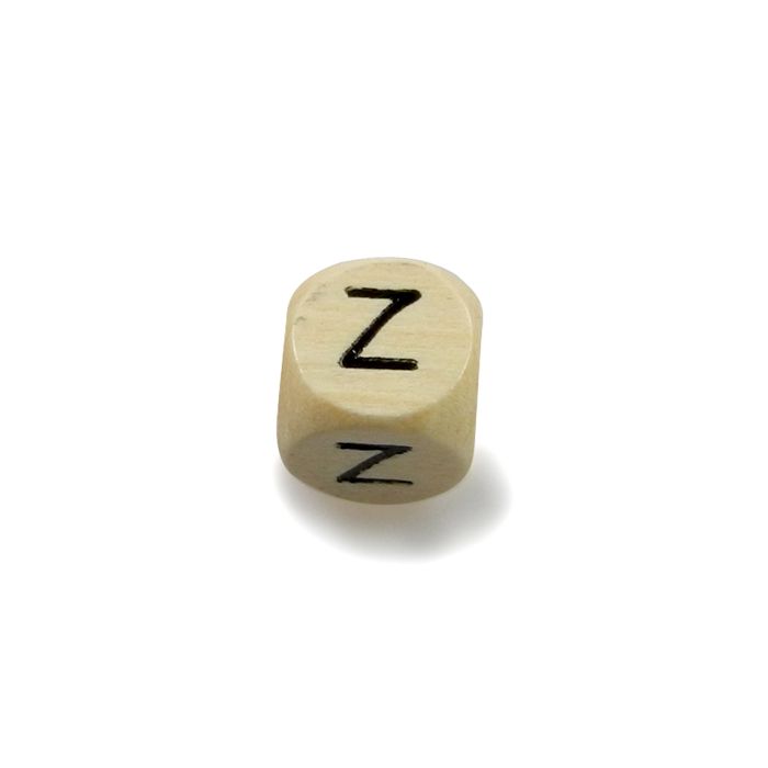 Holzbuchstaben Würfel Z natur 10x10 mm Lochgröße 3 mm 2 St