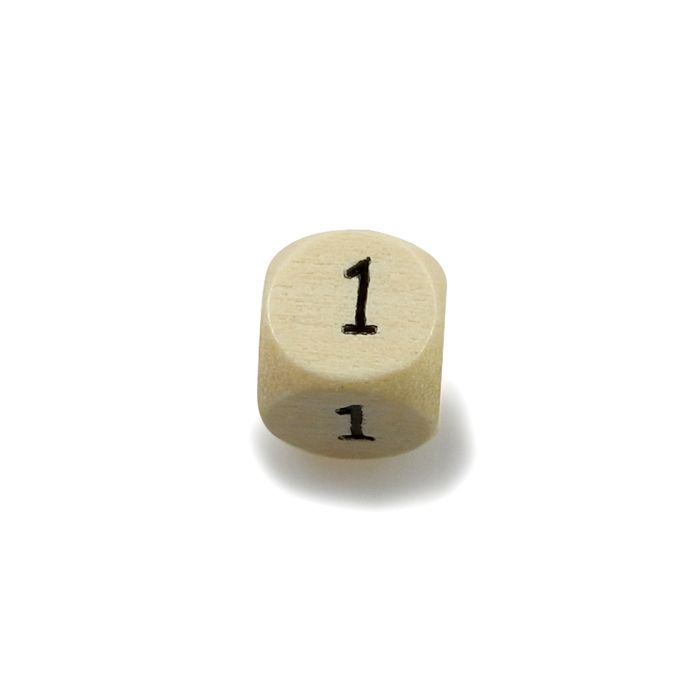 Holzzahlen Würfel 1 natur 10x10 mm Lochgröße 3 mm 2 St
