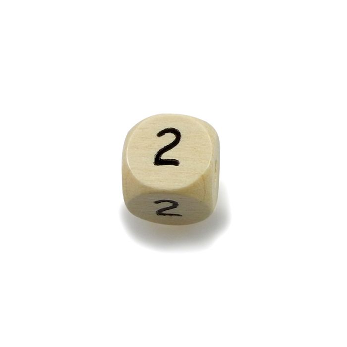 Holzzahlen Würfel 2 natur 10x10 mm Lochgröße 3 mm 1 St