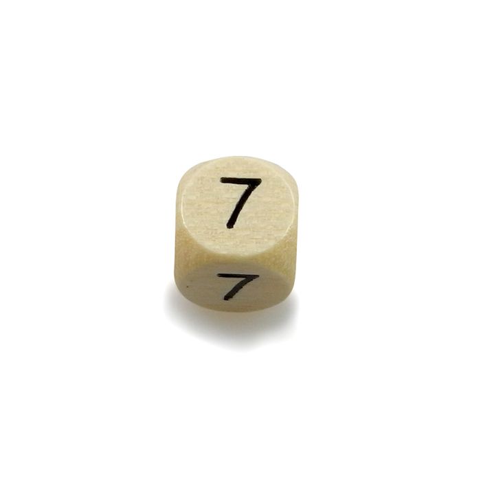 Holzzahlen Würfel 7 natur 10x10 mm Lochgröße 3 mm 2 St