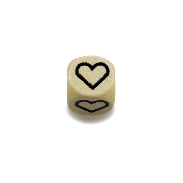 Holz Würfel Herz natur 10x10 mm Lochgröße 3 mm