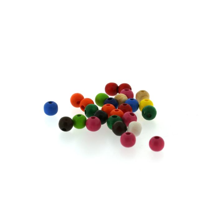 Holzperle rund Mix 6 mm Lochgröße 2 mm, Bild 1 von 4