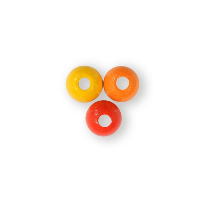 Holzperle rund gelb-orange-rot-ton 8 mm Lochgröße 2,2 mm 0850-08515 4016490581277  
