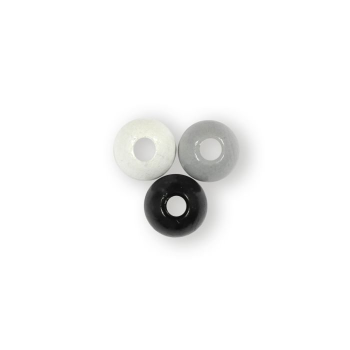 Holzperle rund grau-ton 8 mm Lochgröße 2,2 mm 0850-08585 4016490581413  