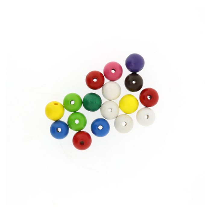 Holzperle rund Mix 10 mm Lochgröße 2,4 mm 0850-10135 4016490042020  