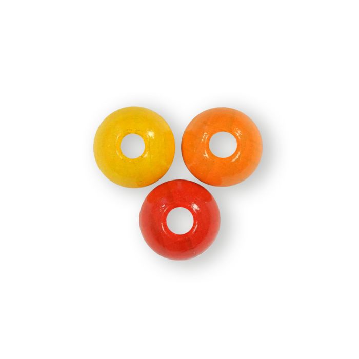 Holzperle rund gelb-orange-rot-ton 10 mm Lochgröße 2,4 mm 0850-10515 4016490581437  