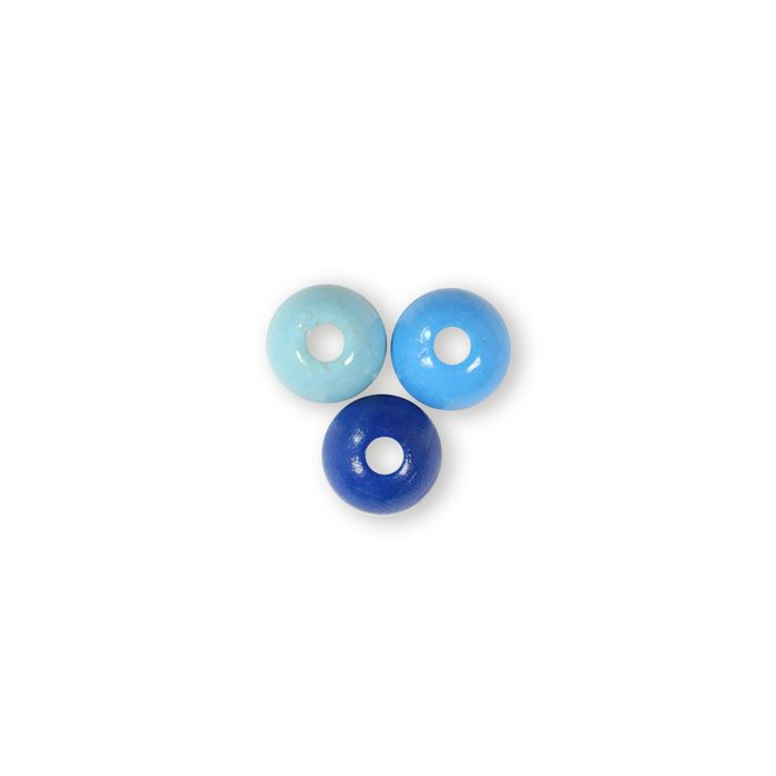 Holzperle rund blau-ton 12 mm Lochgröße 2,5 mm