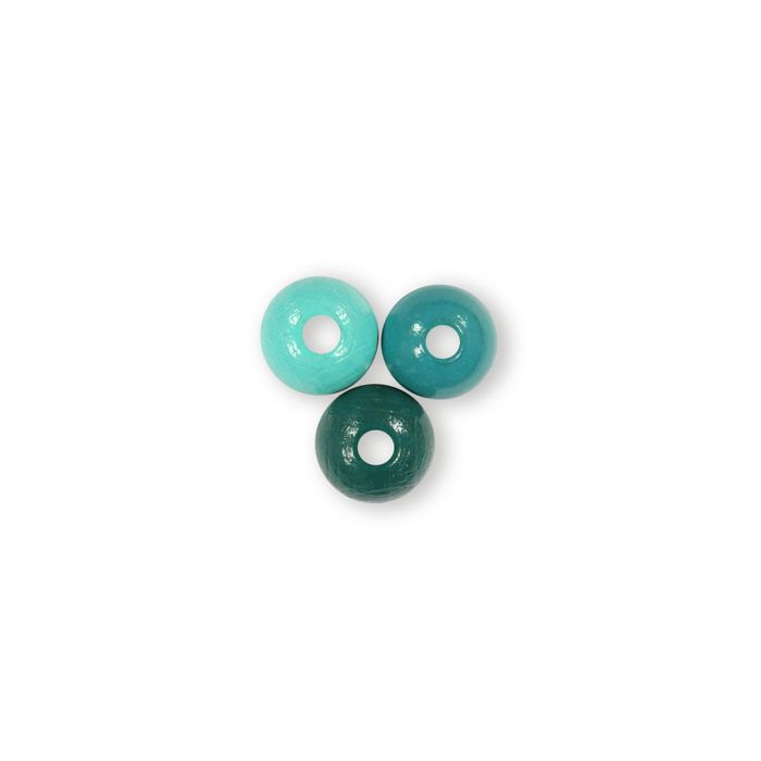 Holzperle rund türkis-ton 12 mm Lochgröße 2,5 mm