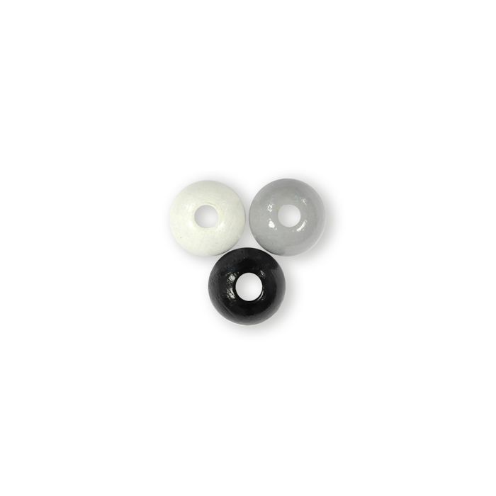 Holzperle rund grau-ton 12 mm Lochgröße 2,5 mm 0850-12585 4016490581734  