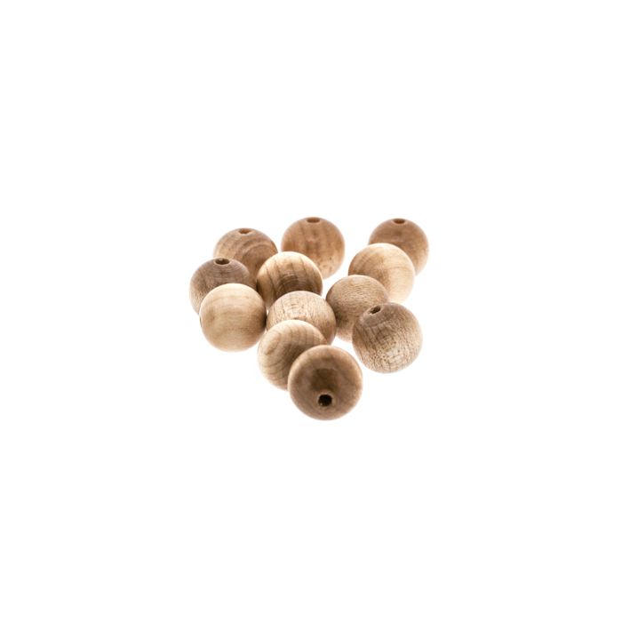 Holzperle rund natur 14 mm Lochgröße 2,7 mm 18 St 0850-14005 4016490042174  
