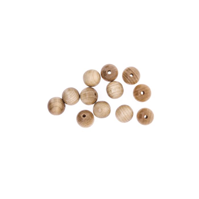 Holzperle rund natur 14 mm Lochgröße 2,7 mm 18 St 0850-14005 4016490042174  