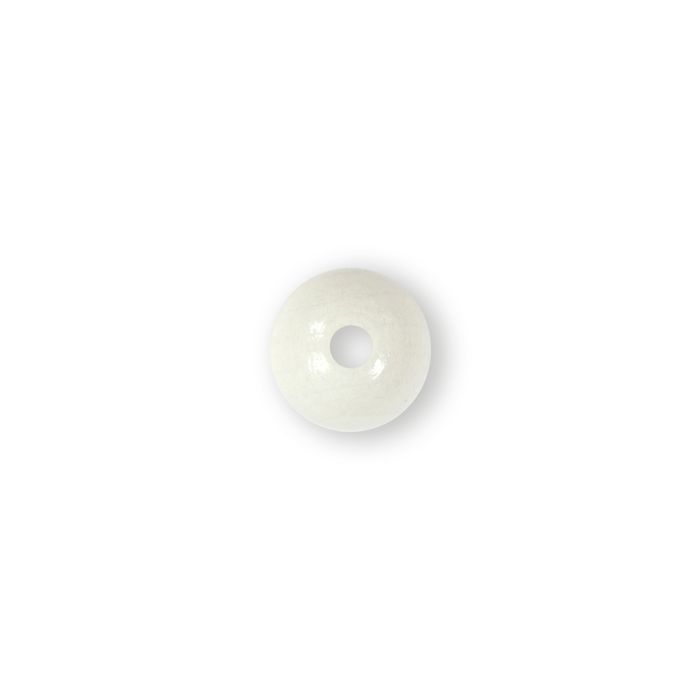 Holzperle rund weiß 14 mm Lochgröße 2,7 mm 0850-14015 4016490042181  