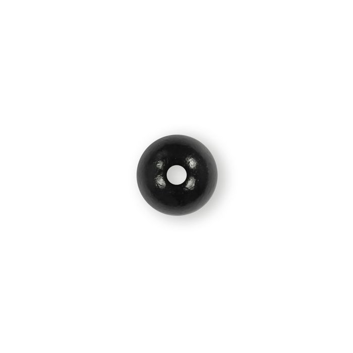 Holzperle rund schwarz 14 mm Lochgröße 2,7 mm 0850-14105 4016490042273  