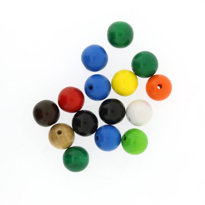 Holzperle rund Mix 14 mm Lochgröße 2,7 mm 0850-14135 4016490042303  