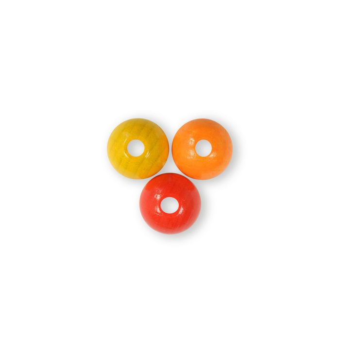 Holzperle rund gelb-orange-rot-ton 14 mm Lochgröße 2,7 mm 0850-14515 4016490581758  