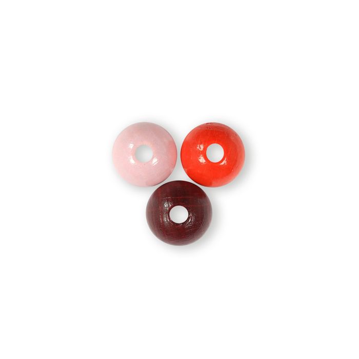 Holzperle rund rot-ton 14 mm Lochgröße 2,7 mm 0850-14525 4016490581772  