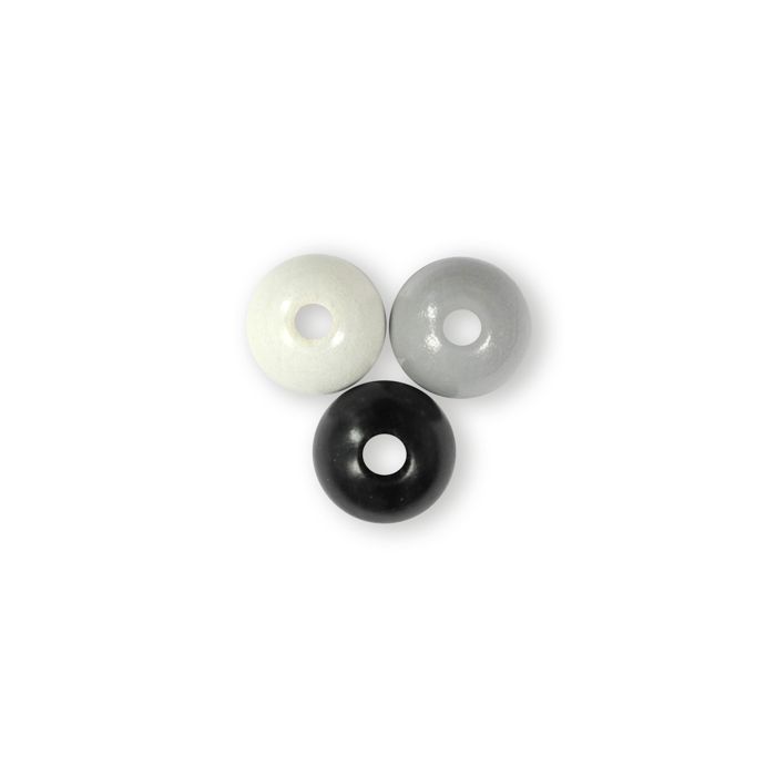 Holzperle rund grau-ton 14 mm Lochgröße 2,7 mm 0850-14585 4016490581895  