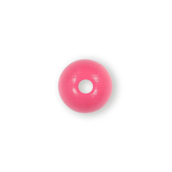 Holzperle rund rosa 16 mm Lochgröße 2,9 mm