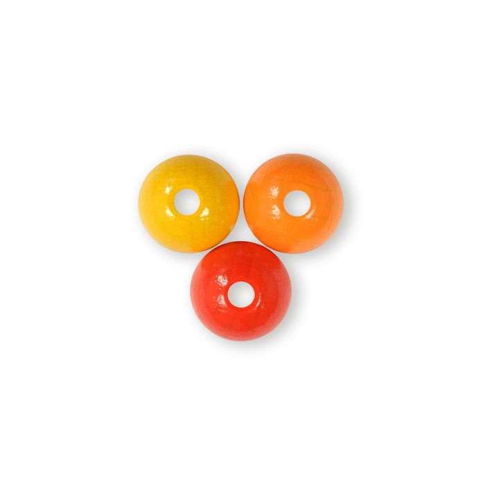 Holzperle rund gelb-orange-rot-ton 16 mm Lochgröße 2,9 mm 0850-16515 4016490581918  