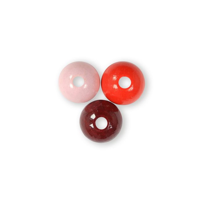 Holzperle rund rot-ton 16 mm Lochgröße 2,9 mm 0850-16525 4016490581932  