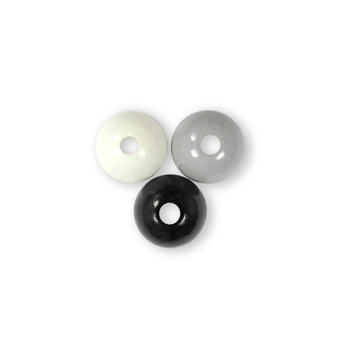 Holzperle rund grau-ton 16 mm Lochgröße 2,9 mm 0850-16585 4016490582052  