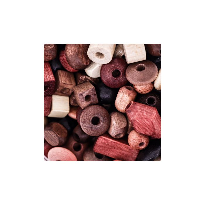 Holzperlenmix in Dose mit Schraubdeckel braun natur ton 1St = 70gr 6St 0865-01201 4016490824282  