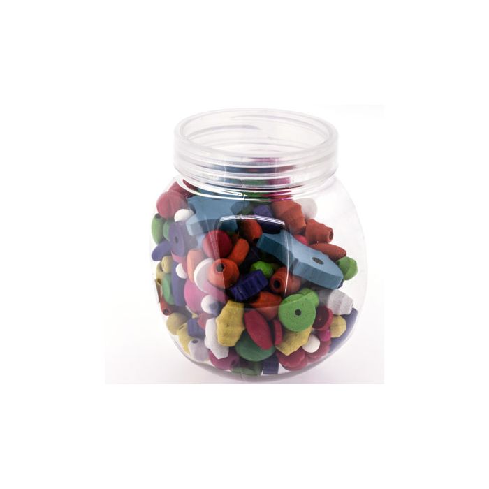 Holzperlenmix in Dose mit Schraubdeckel bunt 1St = 70gr 6St 0865-01501 4016490824299  