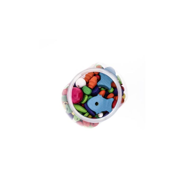 Holzperlenmix in Dose mit Schraubdeckel bunt 1St = 70gr 6St 0865-01501 4016490824299  