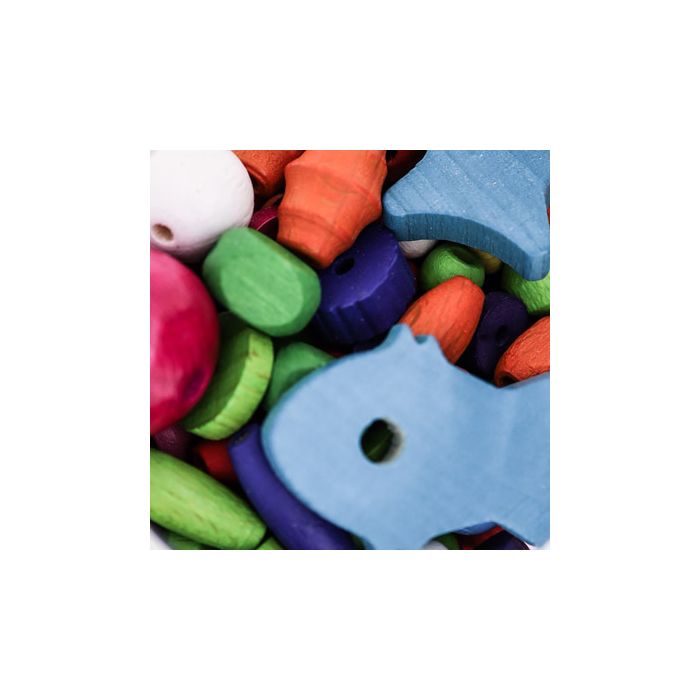 Holzperlenmix in Dose mit Schraubdeckel bunt 1St = 70gr 6St 0865-01501 4016490824299  