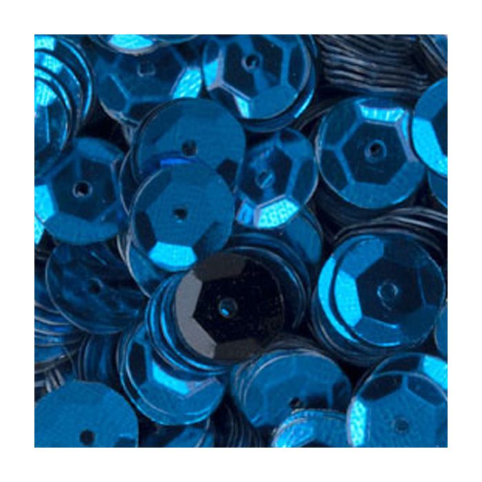 3000 Pailletten 6mm mittelblau 30gr. SB gewölbt Nähen, Basteln, Verzieren und Dekorieren