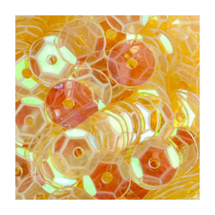 3000 Pailletten 6 mm, 30 g, gewölbt Transparent Gelb AB – zum Nähen, Basteln, Verzieren oder Dekorieren, Bild 1 von 2