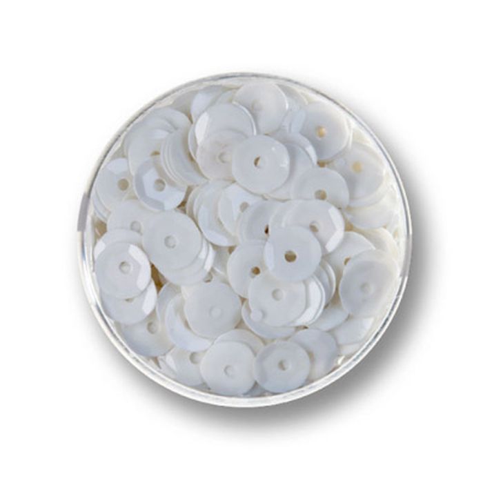 3000 Pailletten 6 mm, 30 g, gewölbt Satt Weiß – zum Nähen, Basteln, Verzieren oder Dekorieren, Bild 2 von 2