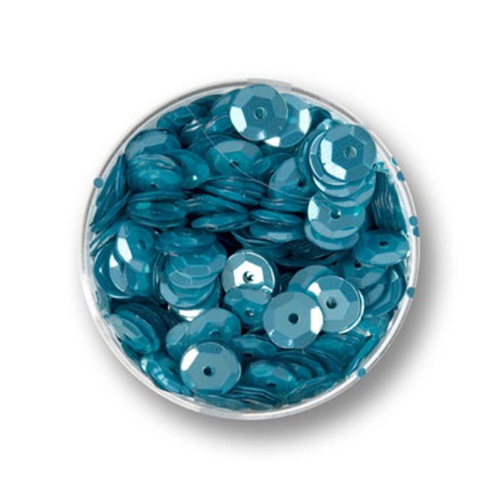 3000 Pailletten 6 mm, 30 g, gewölbt Aqua – zum Nähen, Basteln, Verzieren oder Dekorieren, Bild 2 von 2