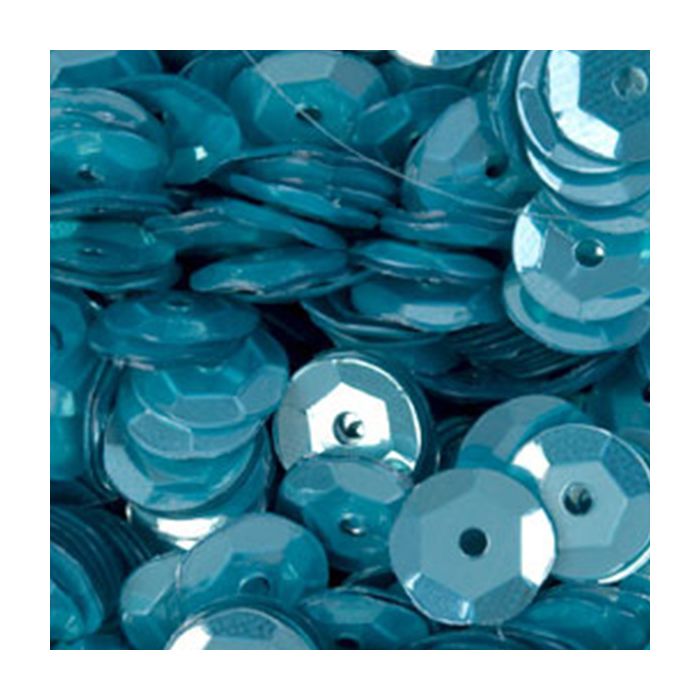 3000 Pailletten 6 mm, 30 g, gewölbt Aqua – zum Nähen, Basteln, Verzieren oder Dekorieren, Bild 1 von 2