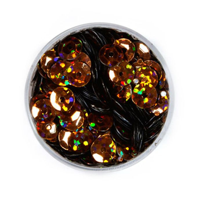 3000 Pailletten 6 mm, 30 g, gewölbt Flitter Braun – zum Nähen, Basteln, Verzieren oder Dekorieren, Bild 2 von 2