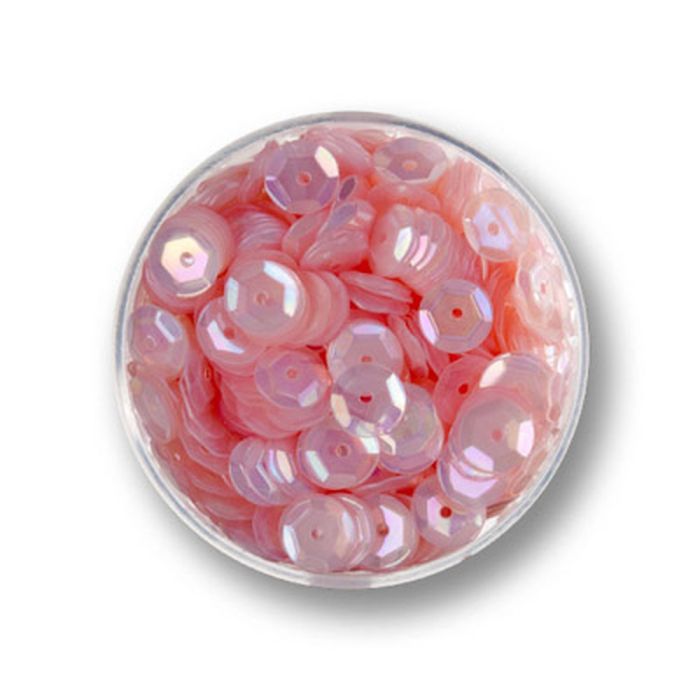 3000 Pailletten 6 mm, 30 g, gewölbt Transparent Rosa – zum Nähen, Basteln, Verzieren oder Dekorieren, Bild 2 von 2