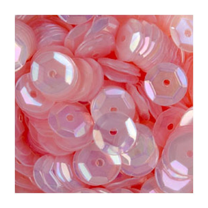 3000 Pailletten 6 mm, 30 g, gewölbt Transparent Rosa – zum Nähen, Basteln, Verzieren oder Dekorieren, Bild 1 von 2
