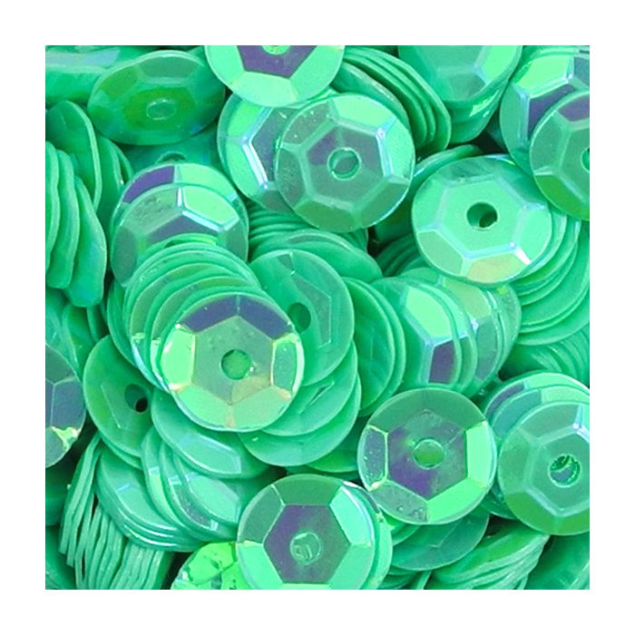 3000 Pailletten 6mm hellgrün AB 30gr. SB gewölbt Nähen, Basteln, Verzieren und Dekorieren