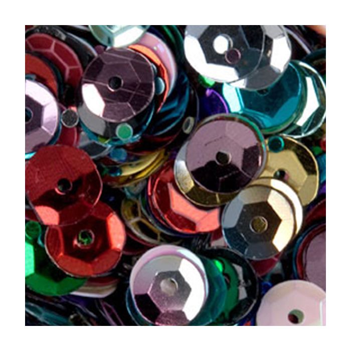 3000 Pailletten 6mm Mix Rainbow 30gr. SB gewölbt Nähen, Basteln, Verzieren und Dekorieren