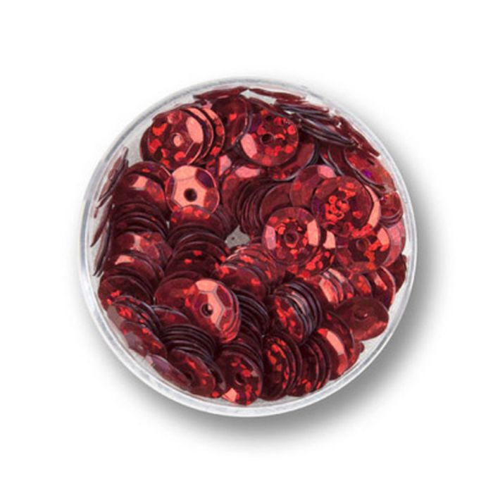 3000 Pailletten 6mm flitter rot 30gr. SB gewölbt Nähen, Basteln, Verzieren und Dekorieren, Bild 2 von 2