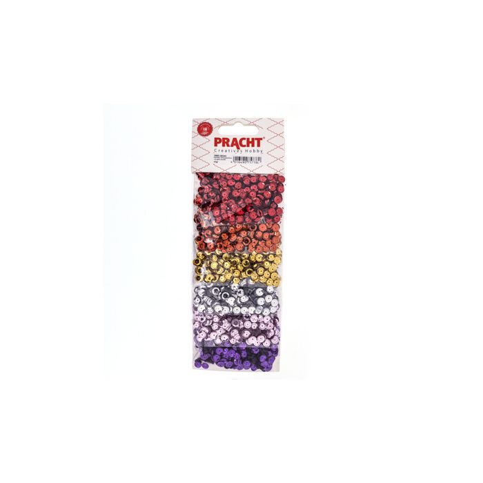 Pailletten Schüssel 6mm rot-gelb-lila Mix 42 gr 0885-06245 4016490757382  