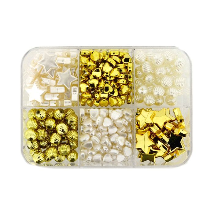 Weihnachtsbox 6-Fächer goldfb./kultur Wachs 10x7 cm