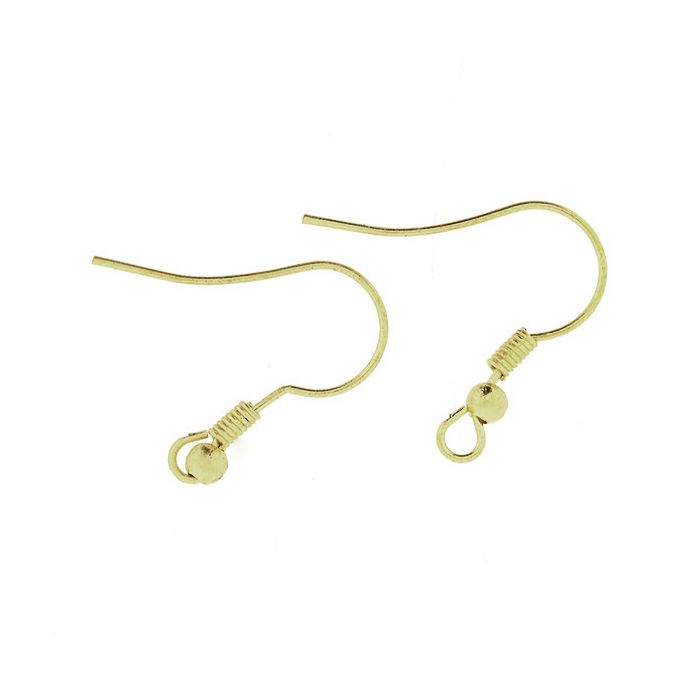 Ohrhaken mit Feder goldfb. 20x9 mm 4 St 0907-934 4016490441588  