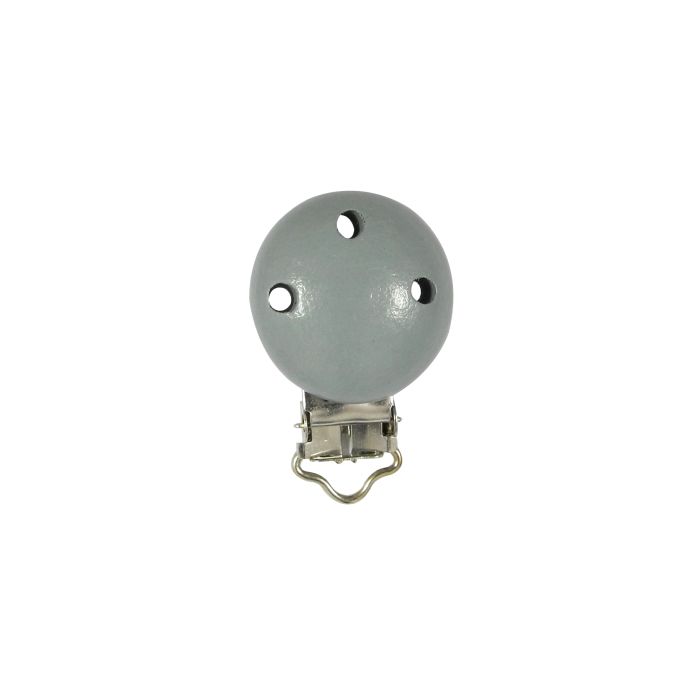 Babyartikel Holzclips grau 28 mm
