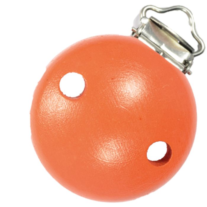 Babyartikel Holzclips orange 37 mm